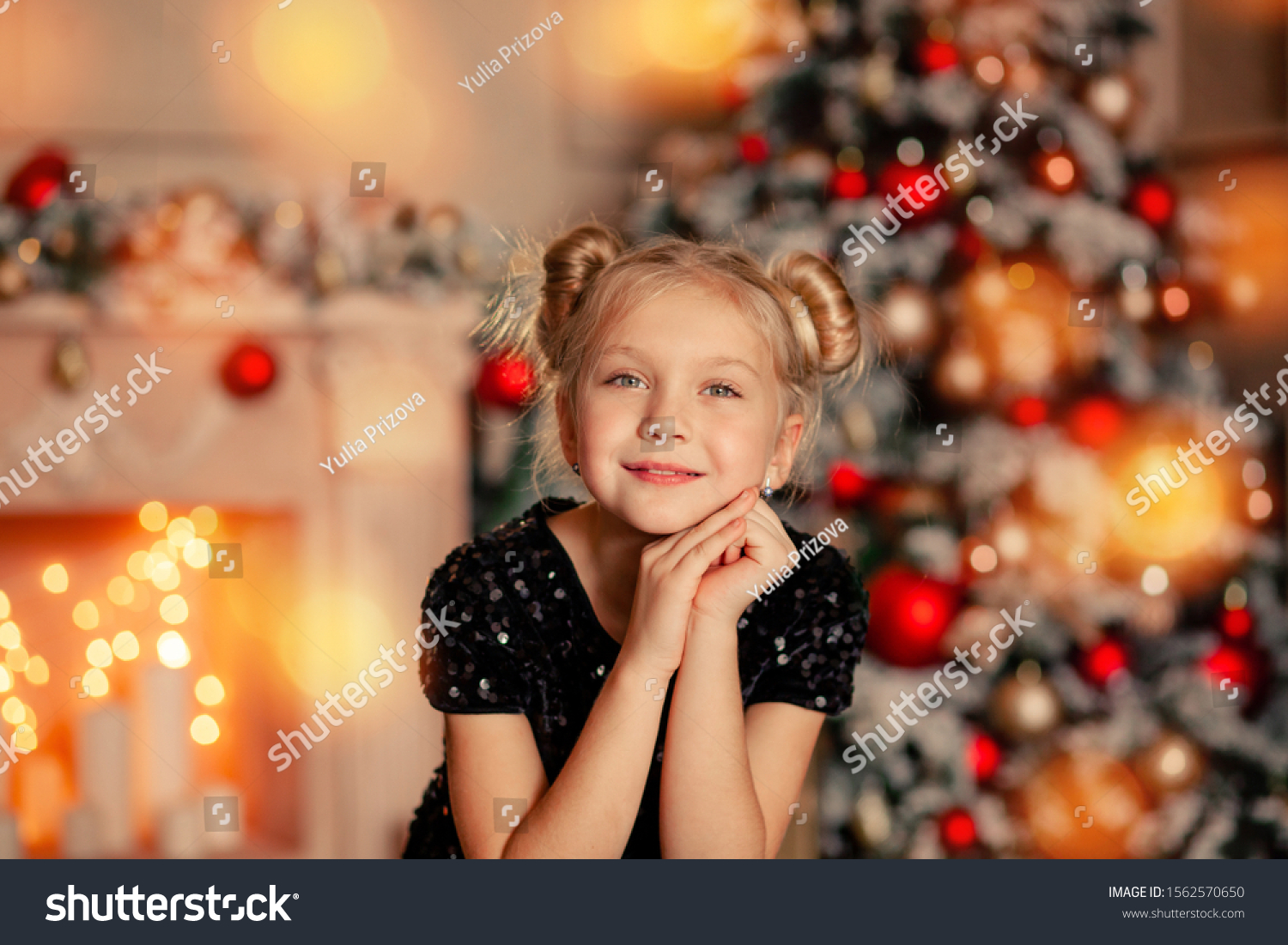 Portrait Happy Cute Girl 89 Years Stock Photo (Edit Now) 1562570650 ...