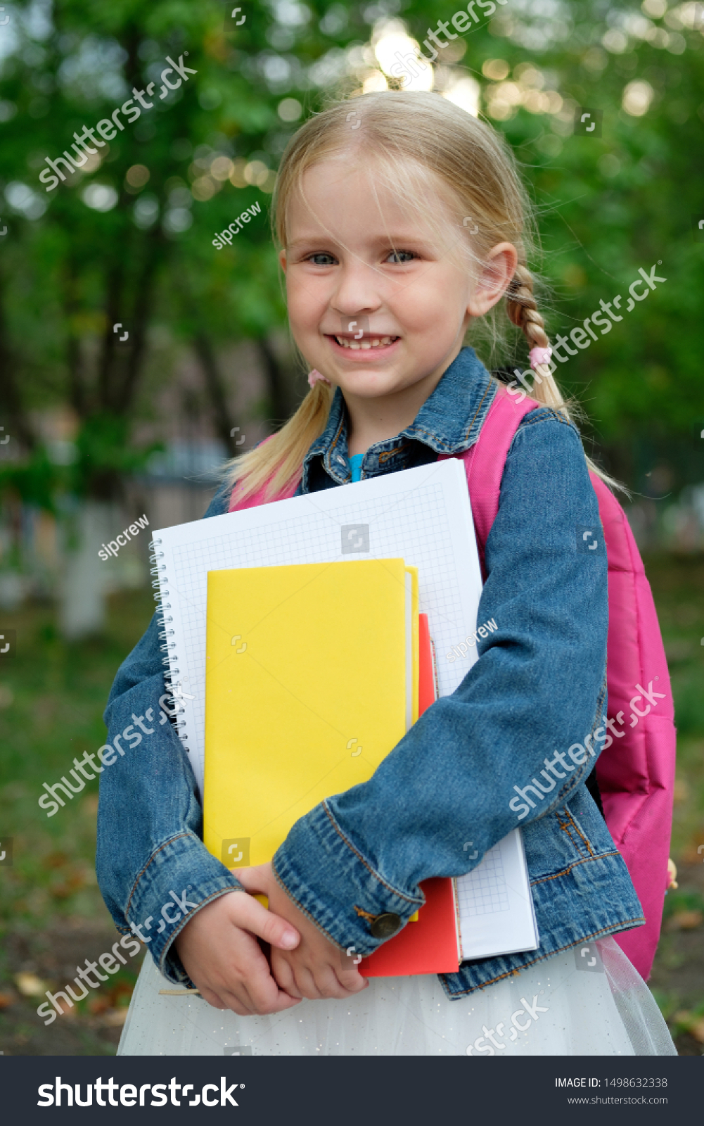 Portrait Little Girl Going School Stock Photo 1498632338 | Shutterstock