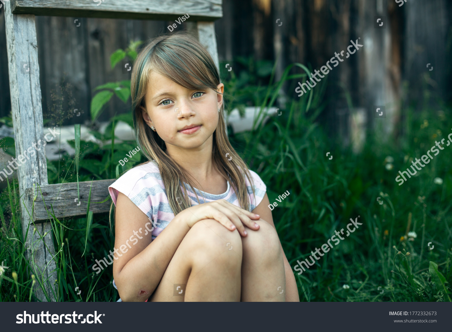 Portrait Little Girl Village Stock Photo (Edit Now) 1772332673