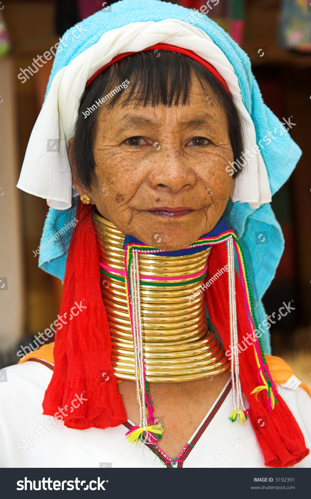 Portrait Of A 'Long Neck' Older Woman, Burma Stock Photo 3192391 ...