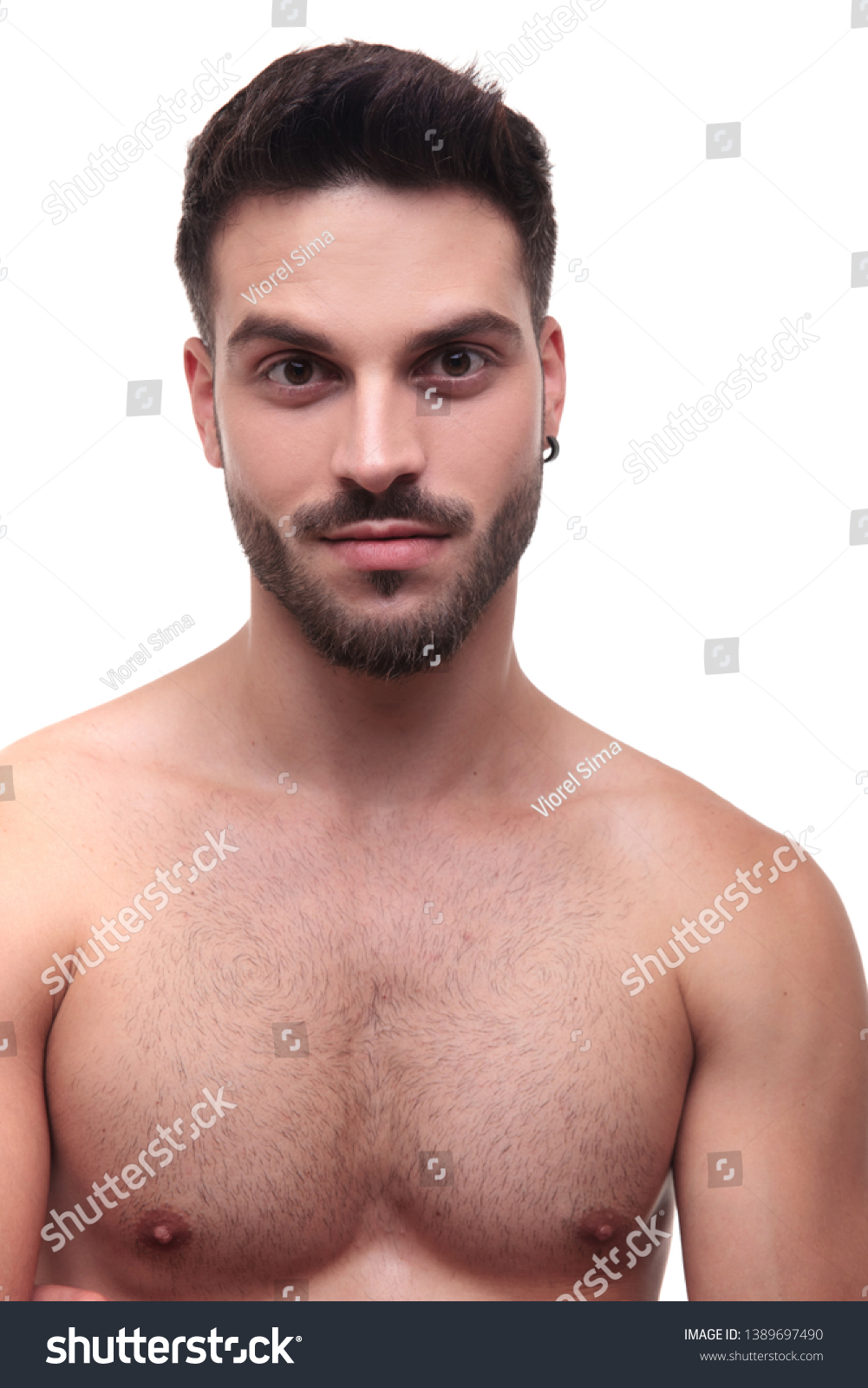 Portrait Naked Man Looking Curious Camera Stock Photo Shutterstock