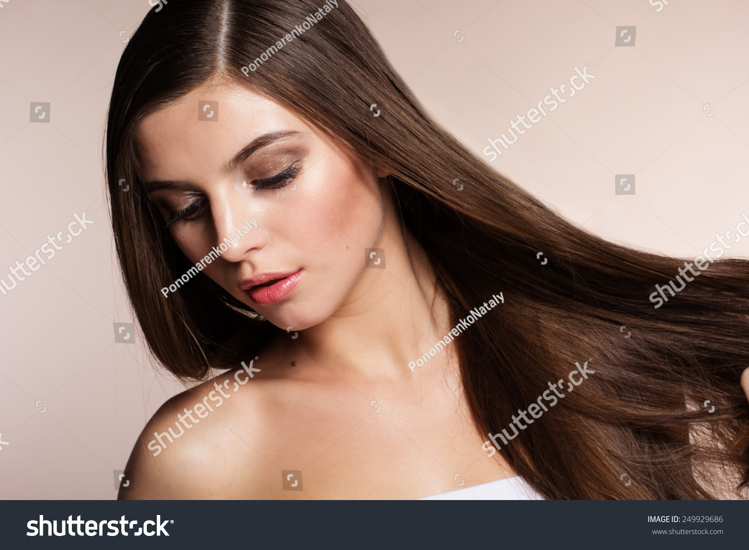 Portrait Naturally Beautiful Girl Flawless Perfect Stock Photo