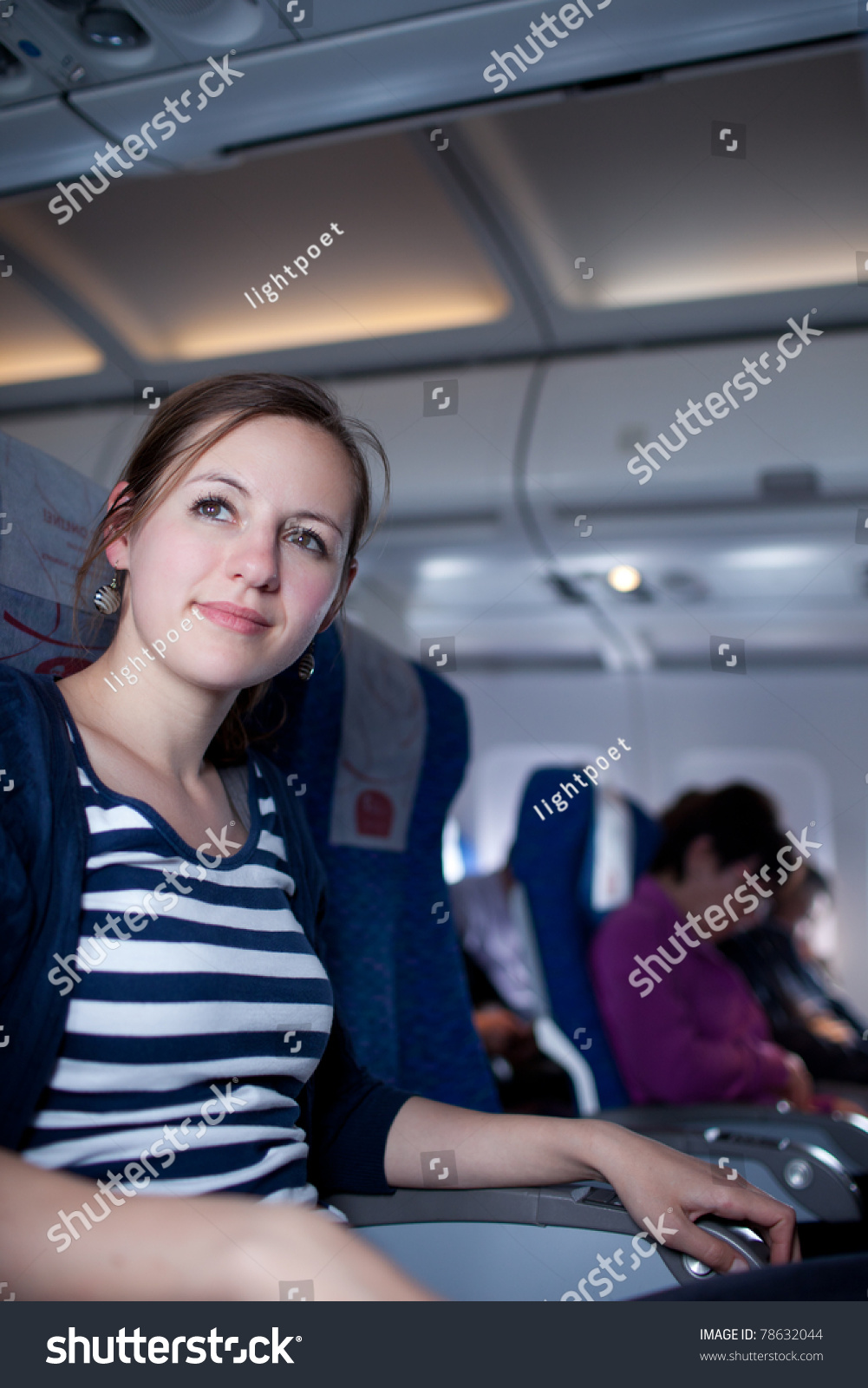 Portrait Pretty Young Female Passenger On Stock Photo 78632044 ...