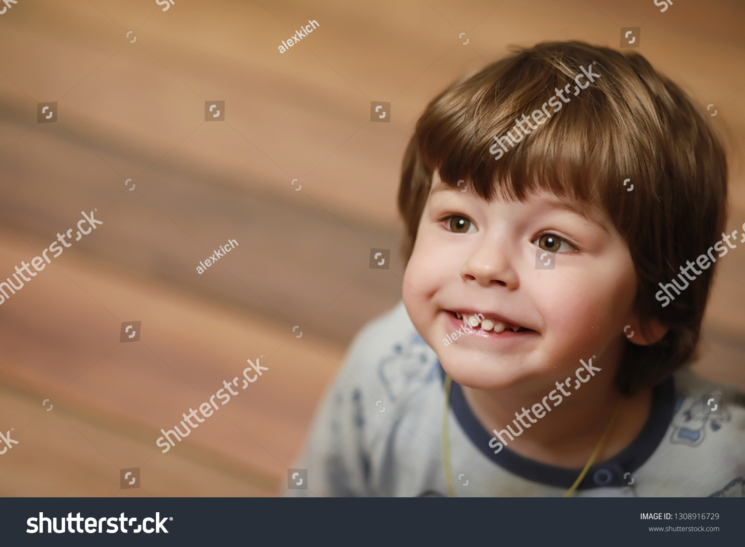 Portrait Small Curlyhaired Boy Child Wrapped Stock Photo Edit Now