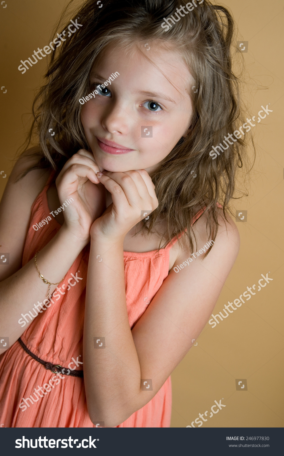 Portrait Of A Smiling 8 Year Old Girl Stock Photo 246977830 : Shutterstock