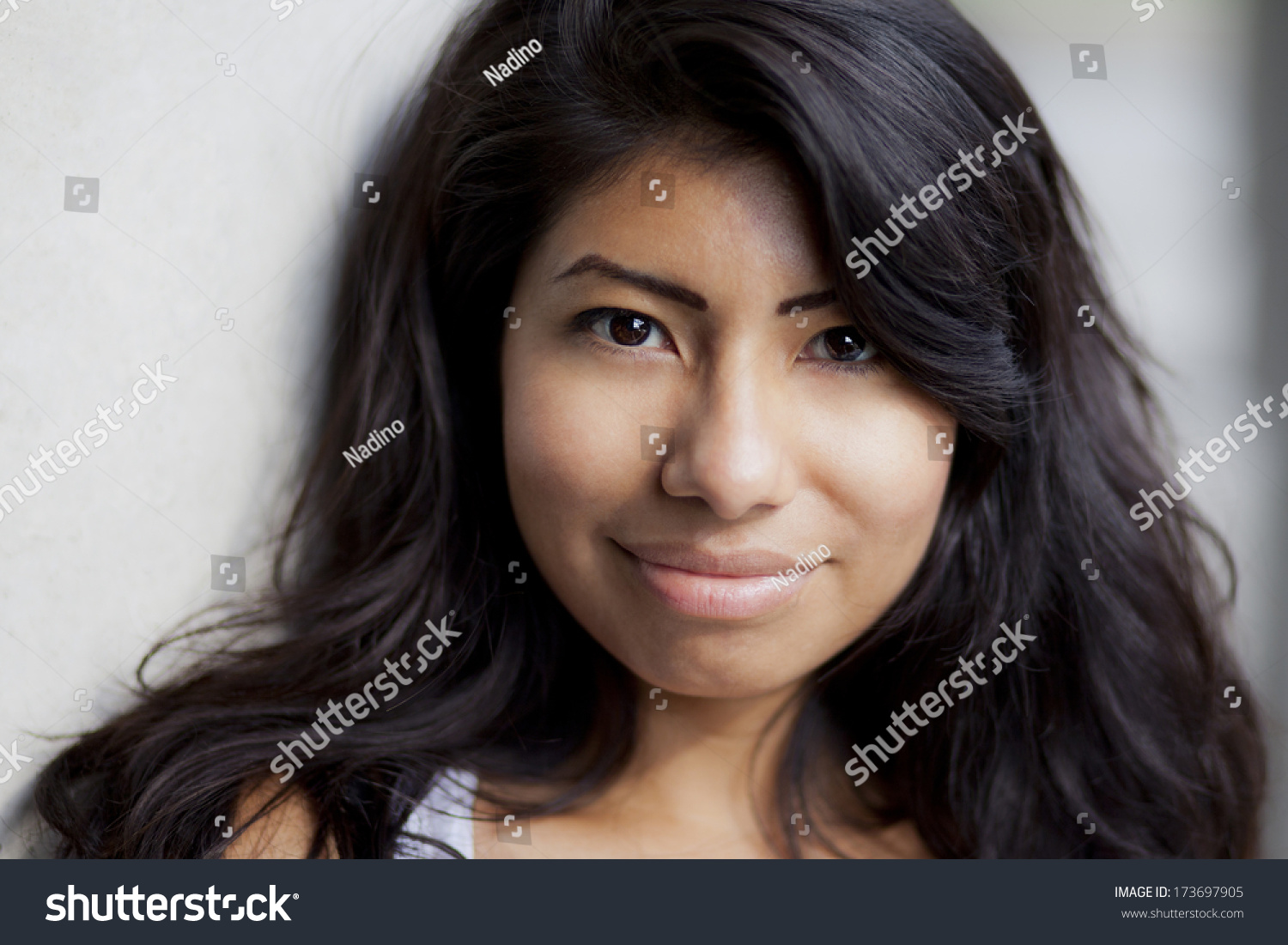 Portrait Spanish Woman Smiling Camera Stock Photo 173697905 - Shutterstock