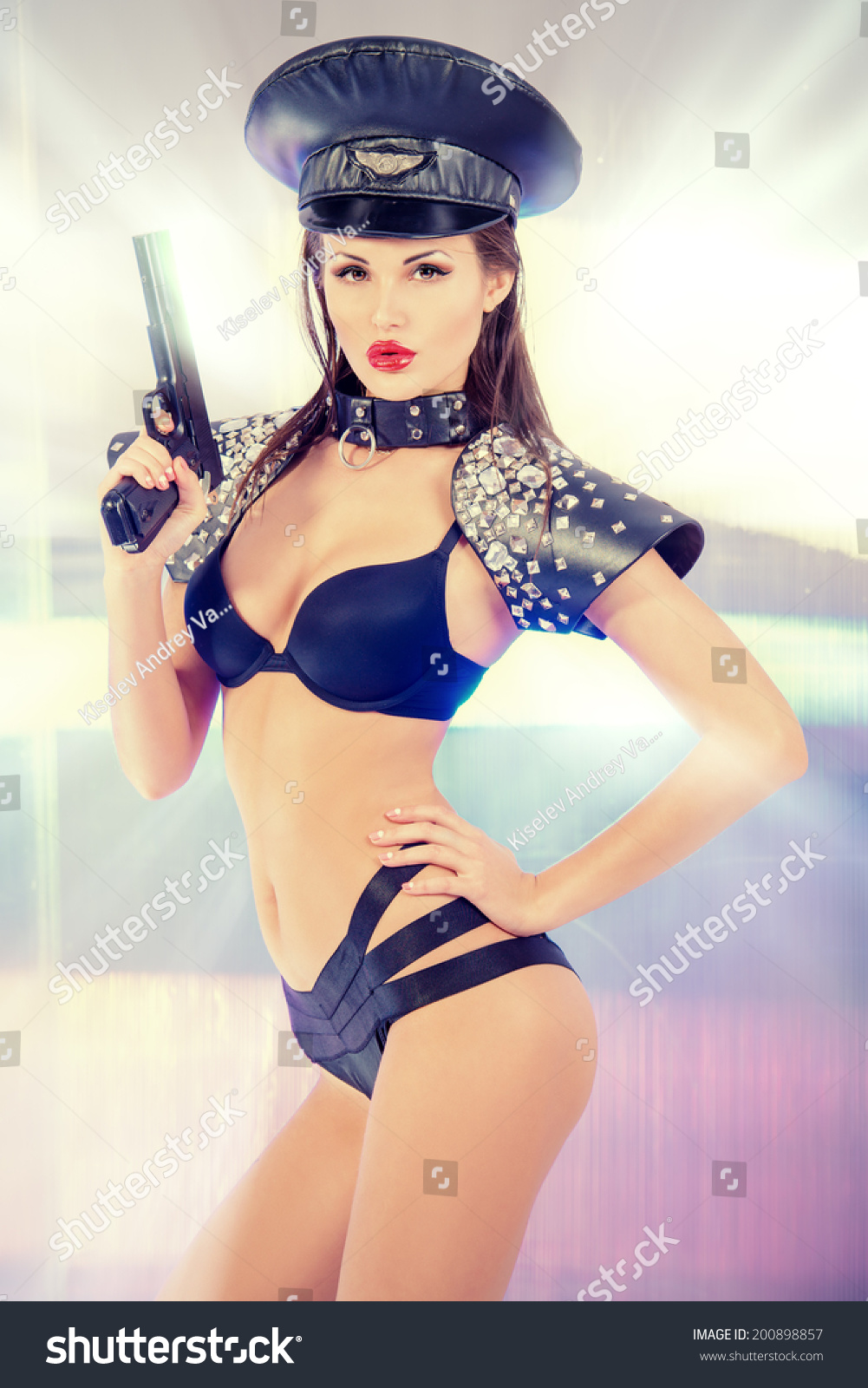 Portrait Stunning Sexual Police Girl Posing Stock Photo Shutterstock