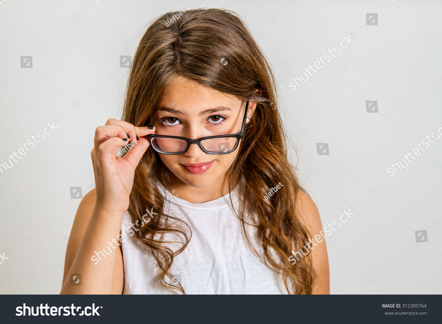 Portrait Teenage Girl Long Dark Hair Stock Photo Edit Now 312309764