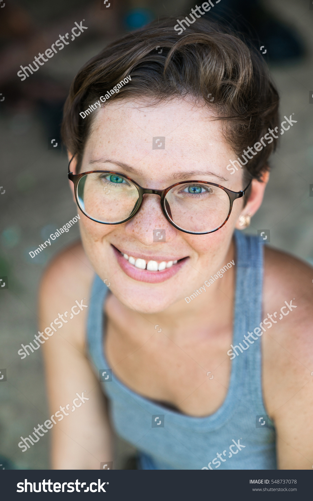 Portrait Young Attractive Girl Short Hair Stock Photo Edit Now 548737078
