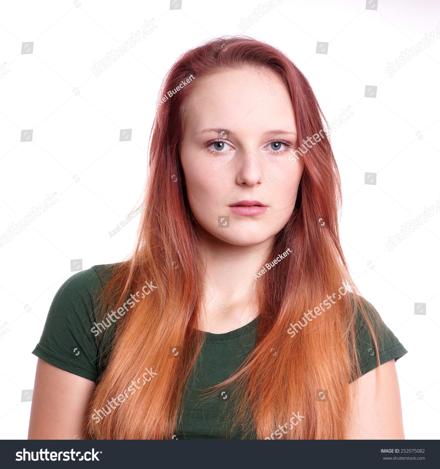 Portrait Young Woman Neutral Expression Stock Photo 252075082 ...