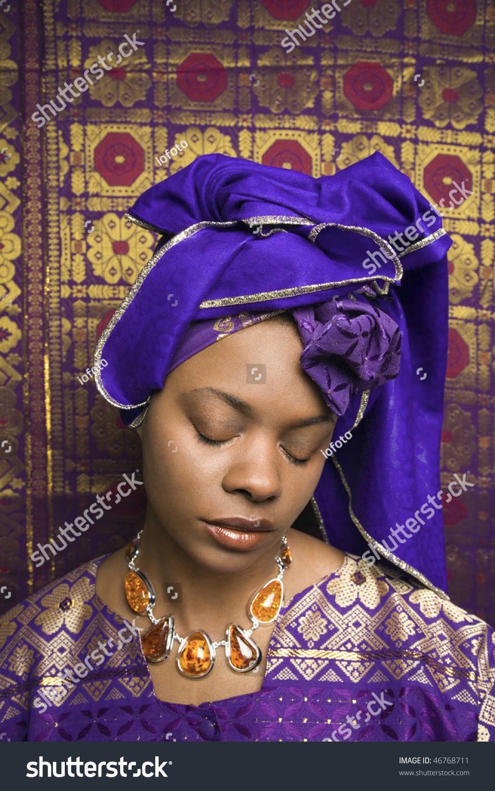 Portrait African American Woman Wearing Traditional Stock Photo (Edit ...