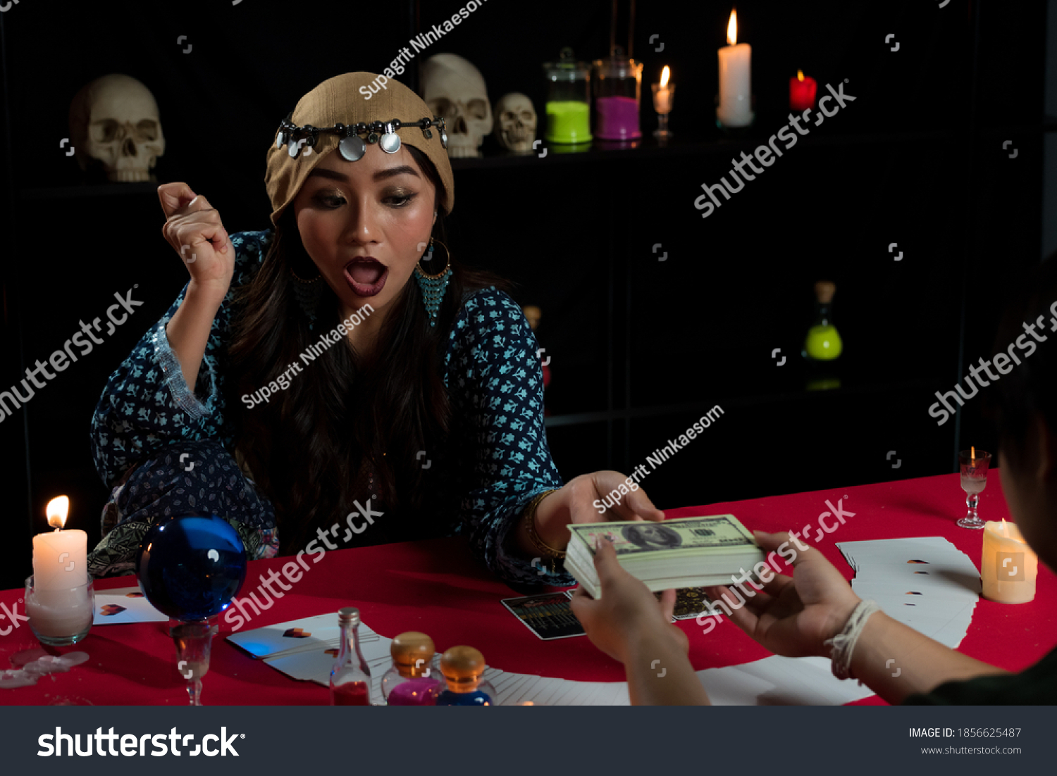 Portrait Asian Beautiful Gypsy Fortune Teller Stock Photo 1856625487 ...