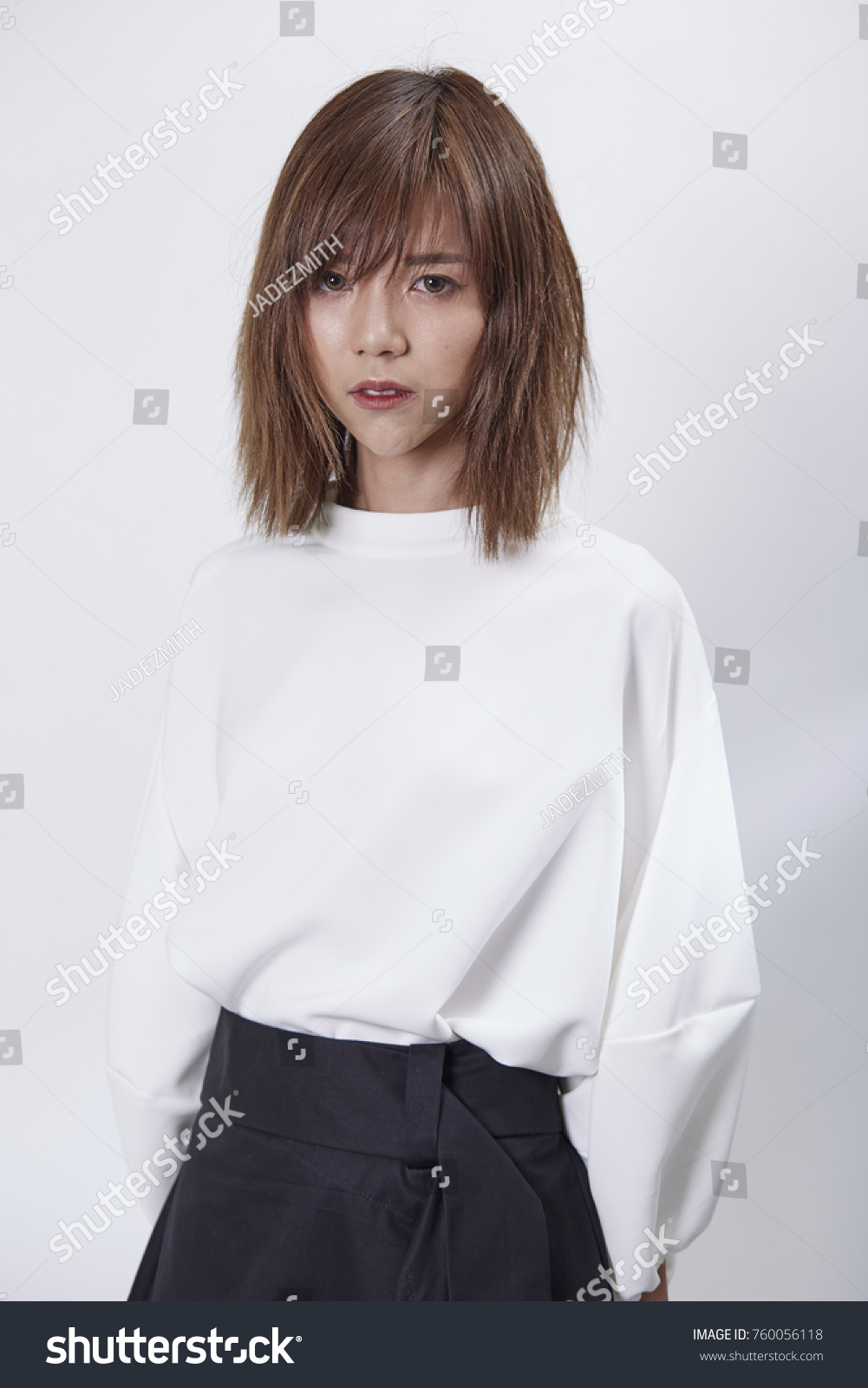 Portrait Asian Girl Posing Young Short Stock Photo Edit Now