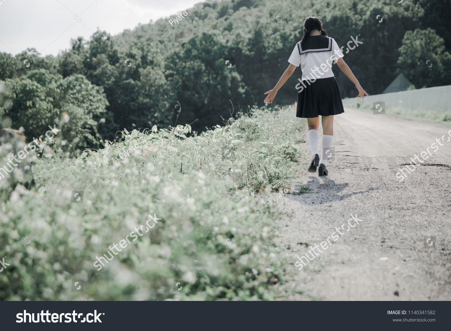 Portrait Asian Japanese School Girl Costume Stock Photo Edit Now