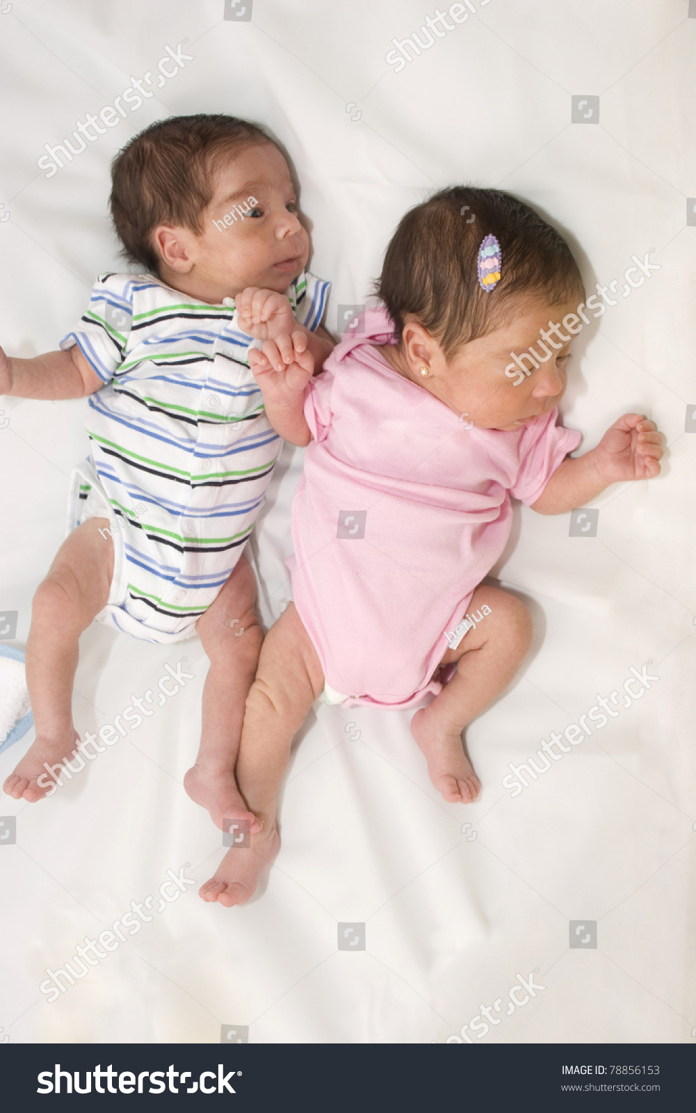 Portrait Beautiful Twin Babies Boy Girl Stock Photo Edit Now