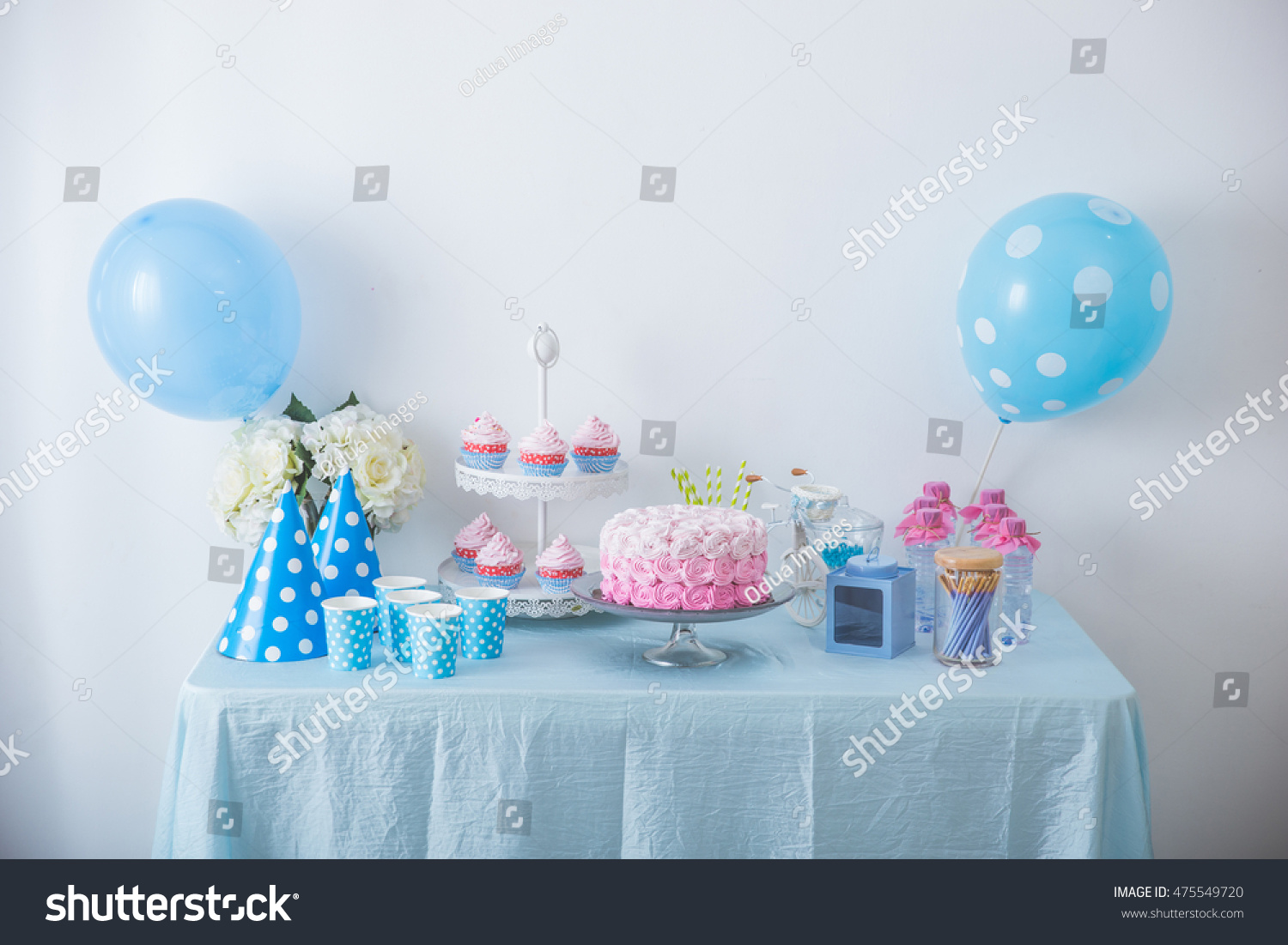 Portrait Birthday Party Supplies Sweet Corner Stock Image