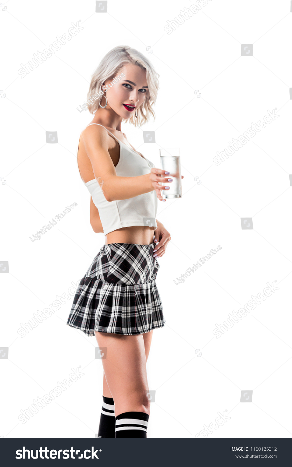 Portrait Blond Seductive Woman College Uniform Stock Photo (Edit Now ...