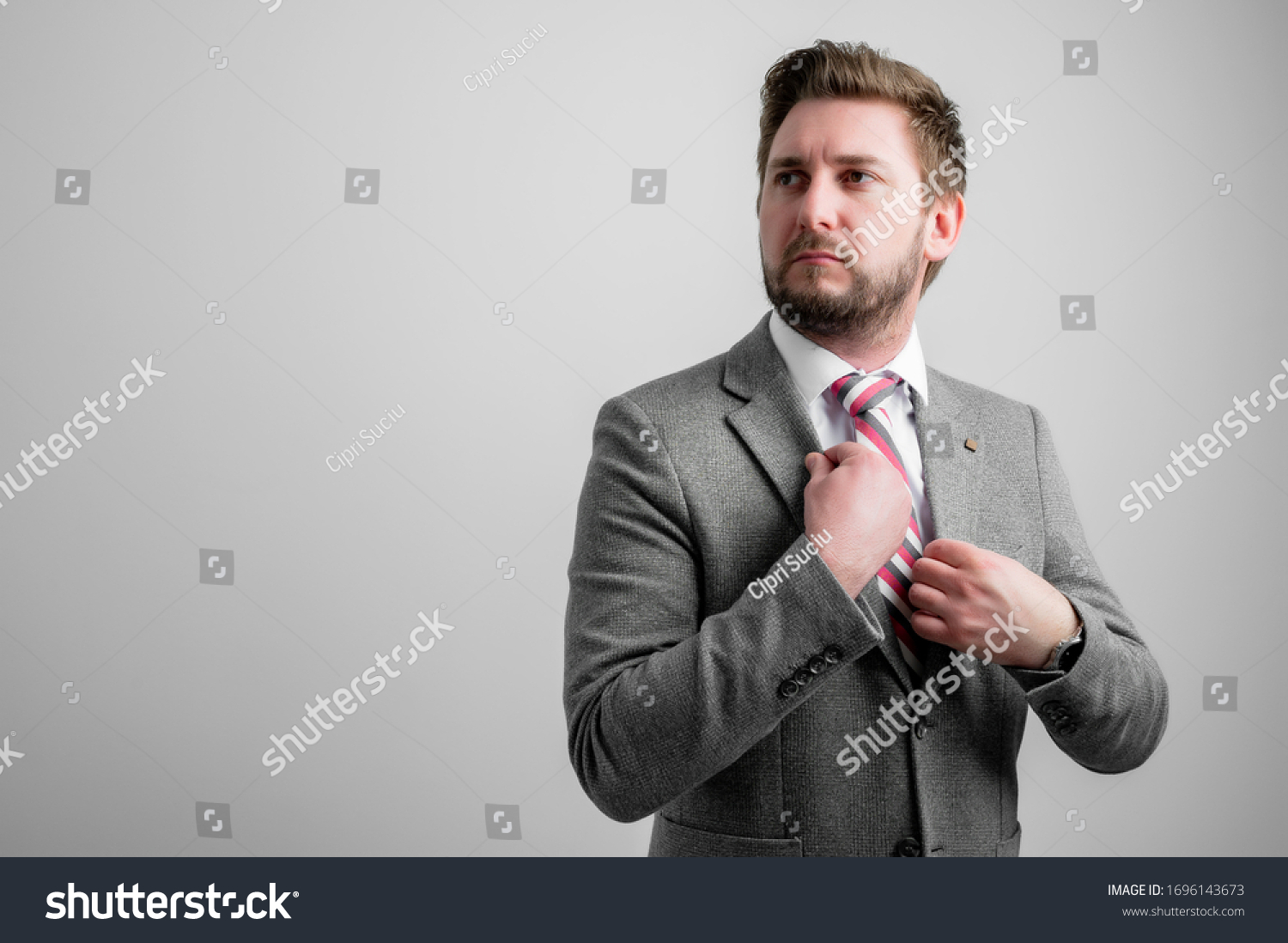 Portrait Business Man Arranging His Business Stock Photo 1696143673 ...