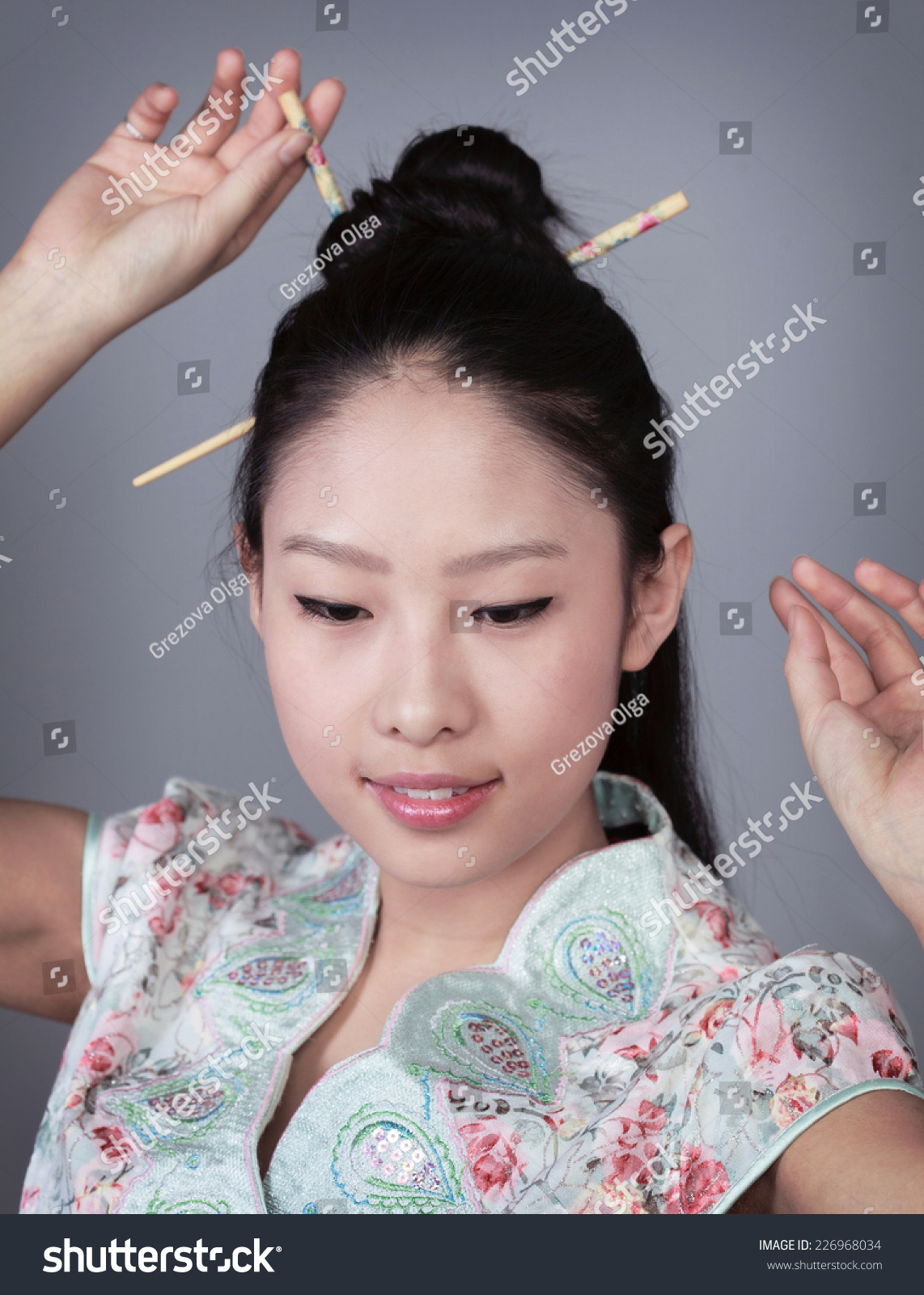chinese chopsticks in hair