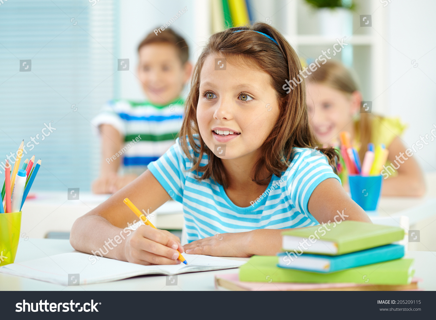 Portrait Cute Girl Her Two Schoolmates Stock Photo 205209115 | Shutterstock