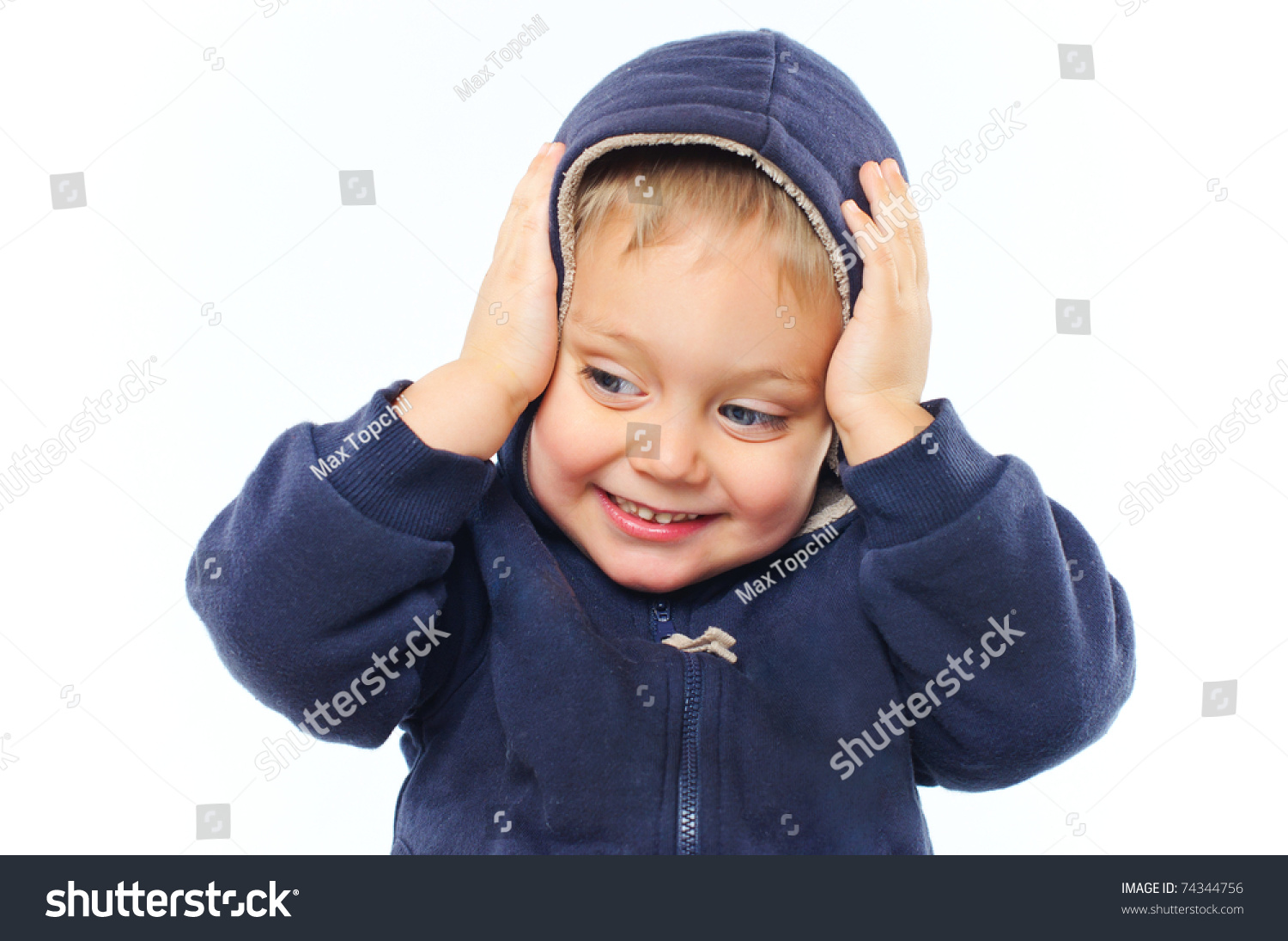 Portrait Cute Little Boy Hood Stock Photo 74344756 | Shutterstock