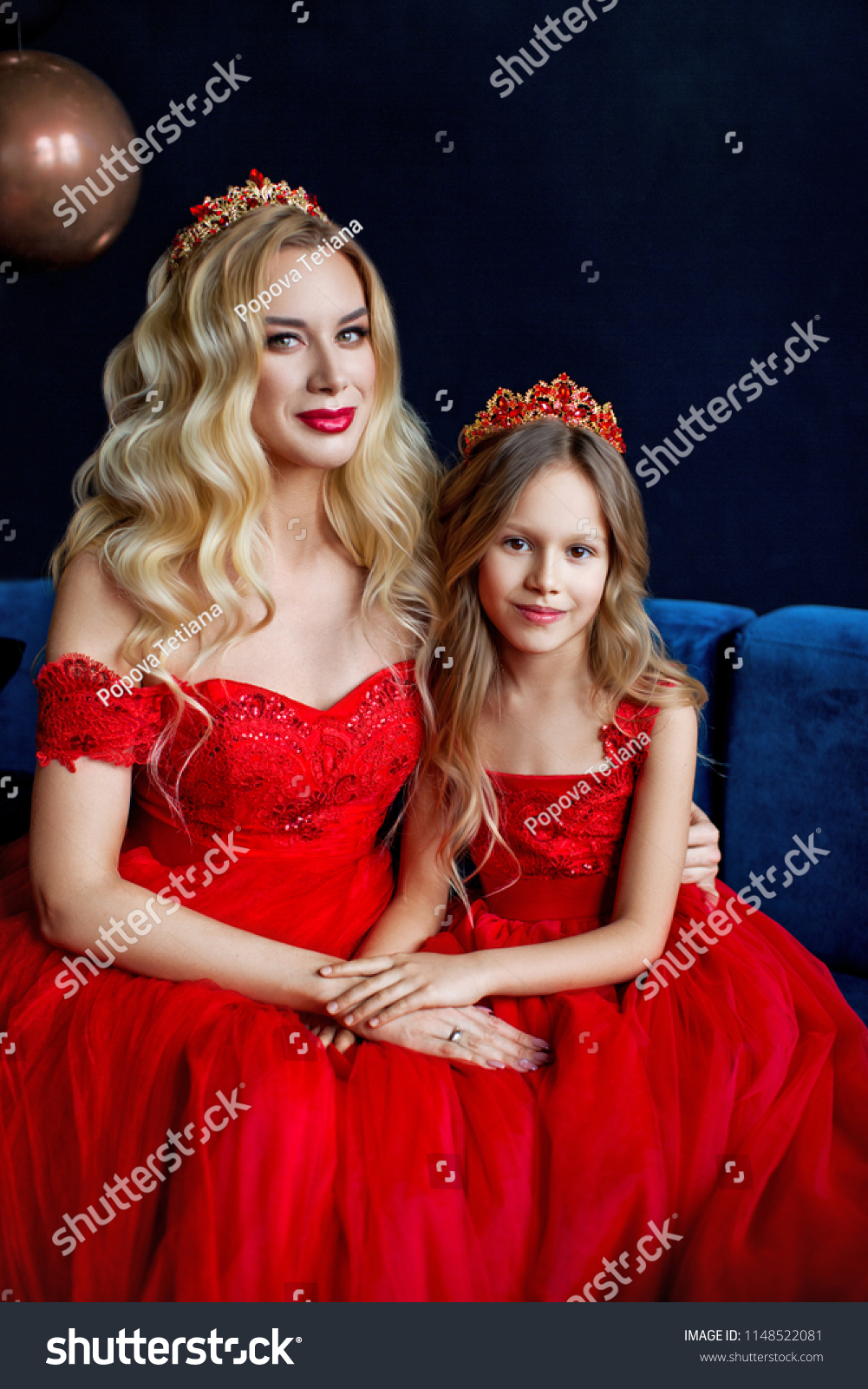 mother daughter red dresses