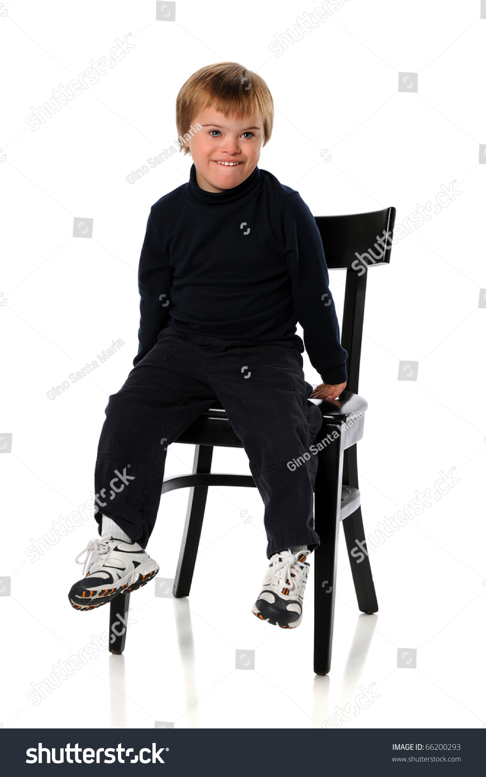 Portrait Handsome Boy Down Syndrome Isolated Stock Photo 66200293 ...