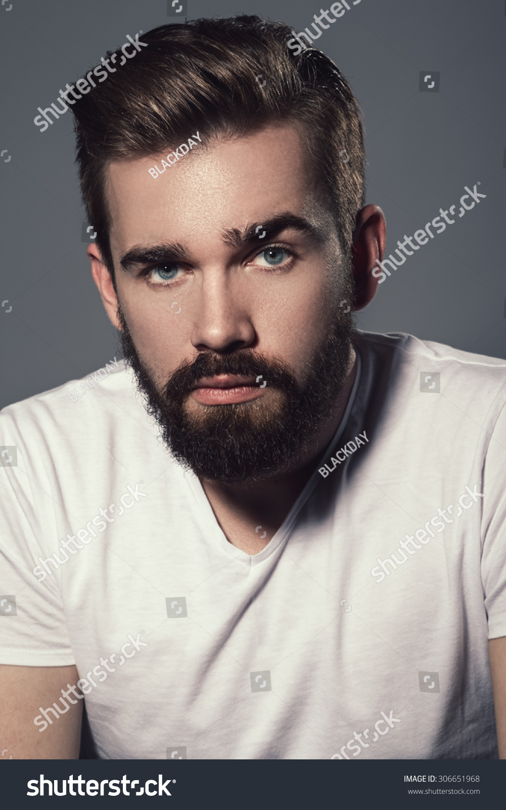 Portrait Handsome Man Beard Stock Photo 306651968 - Shutterstock