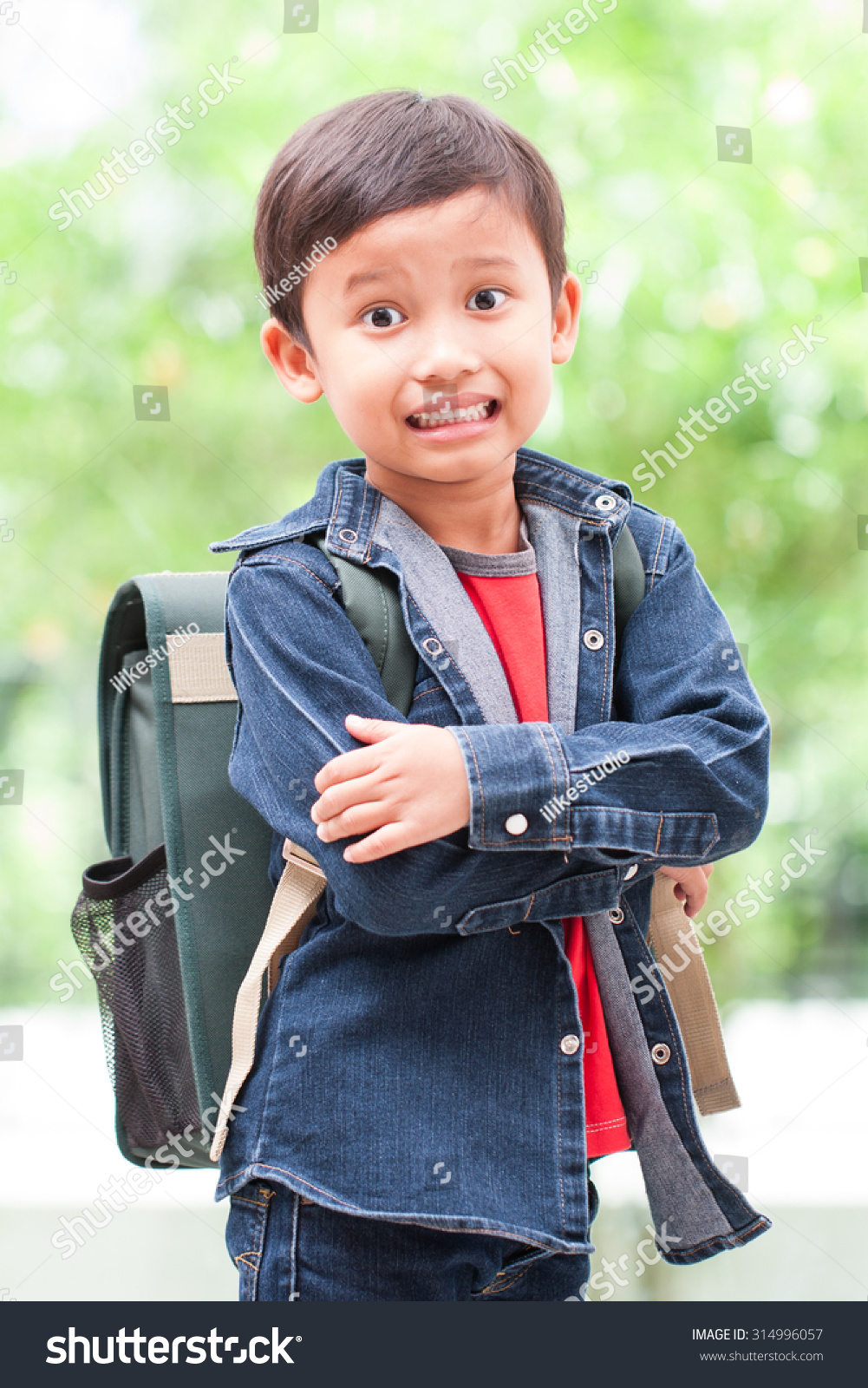 Portrait Of Happy Boy Walking To School Stock Photo 314996057 ...