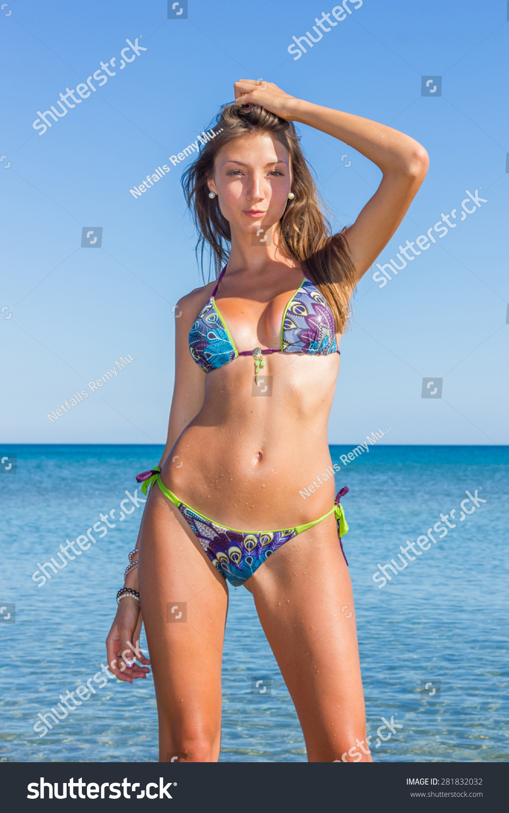 Portrait Happy Sexy Girl Bikini Posing Stock Photo Shutterstock