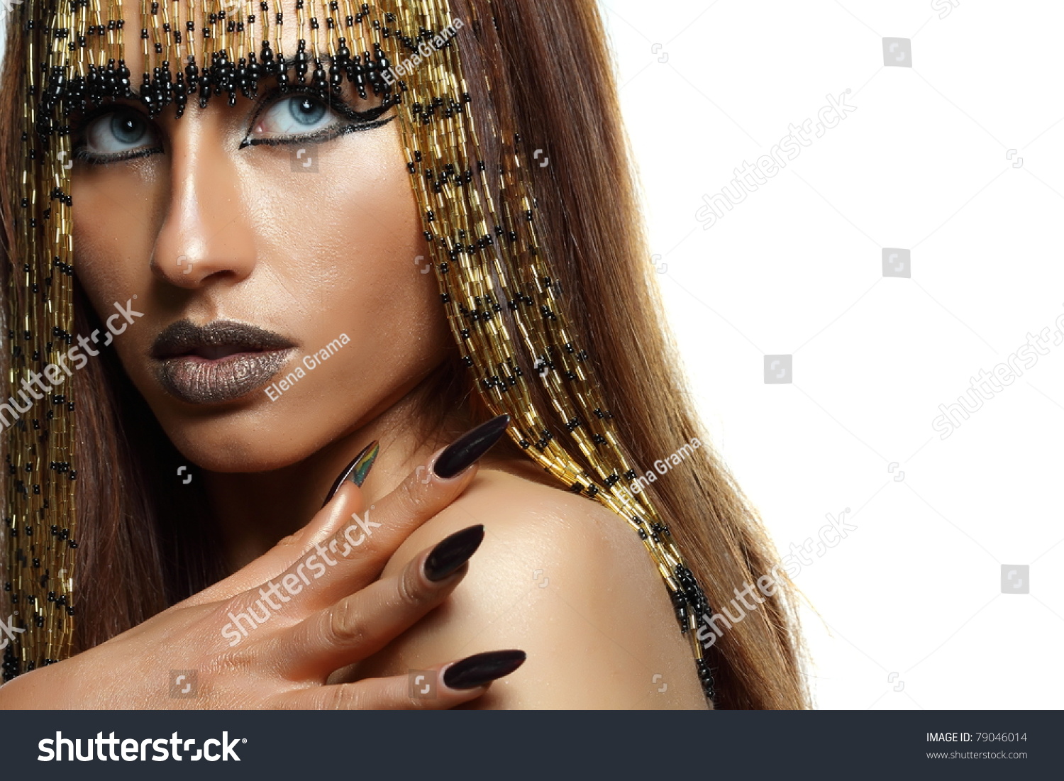 Portrait Of Haughty Egyptian Woman In Ancient Style Stock Photo ...