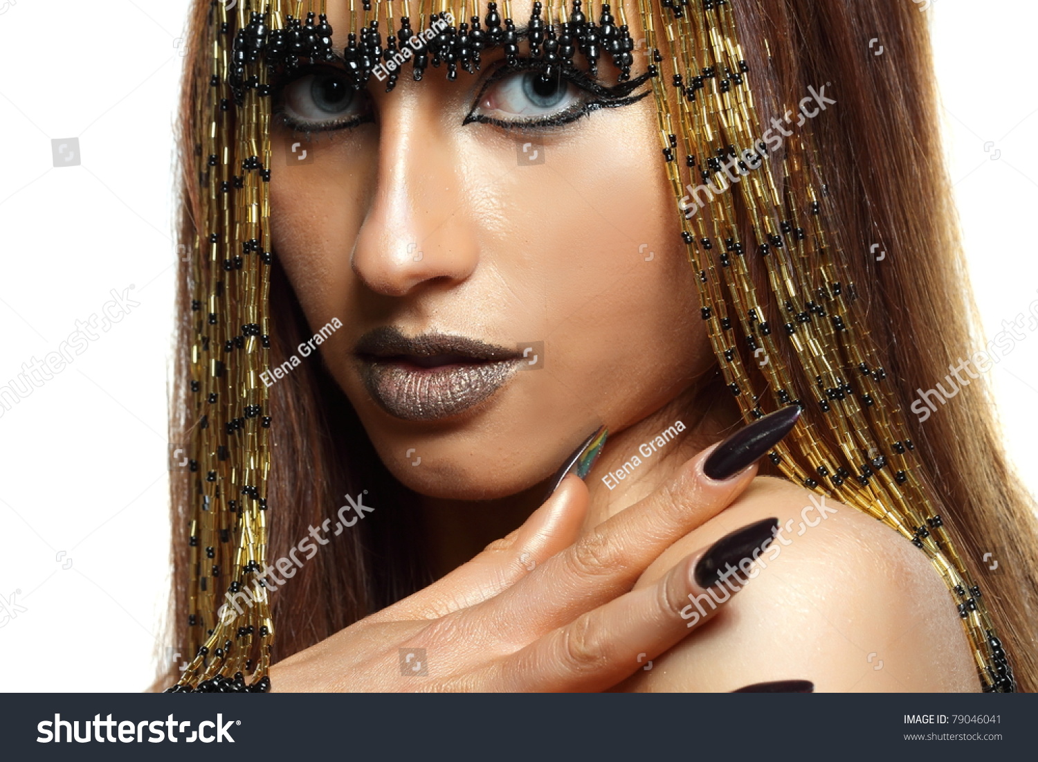 Portrait Of Haughty Egyptian Woman In Ancient Style Stock Photo ...