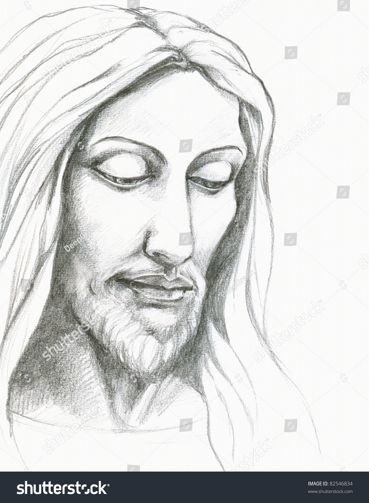 Portrait Of Jesus Christ.Picture I Have Created With Pencil On A Paper ...