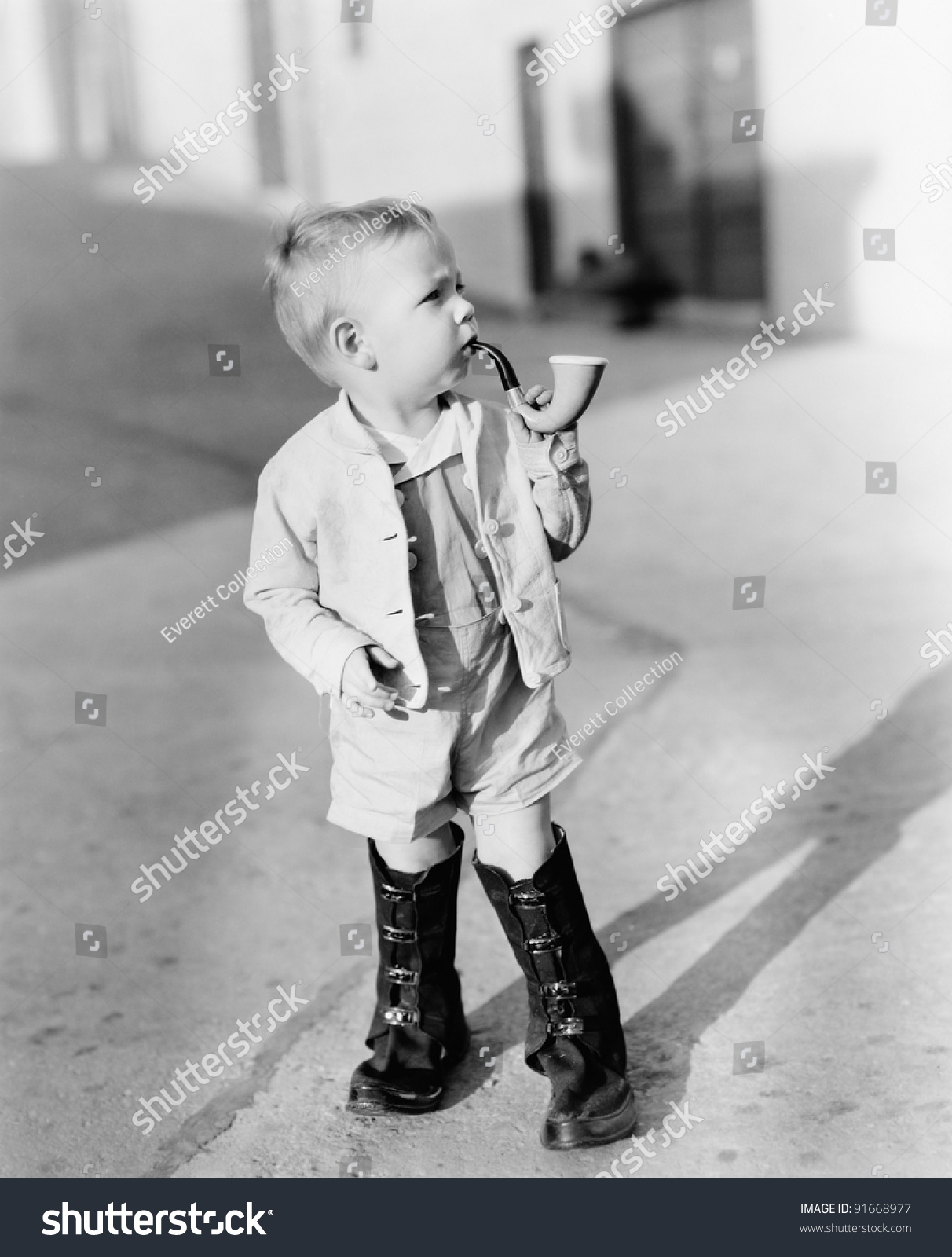 Portrait Little Boy Pipe Stock Photo 91668977 | Shutterstock