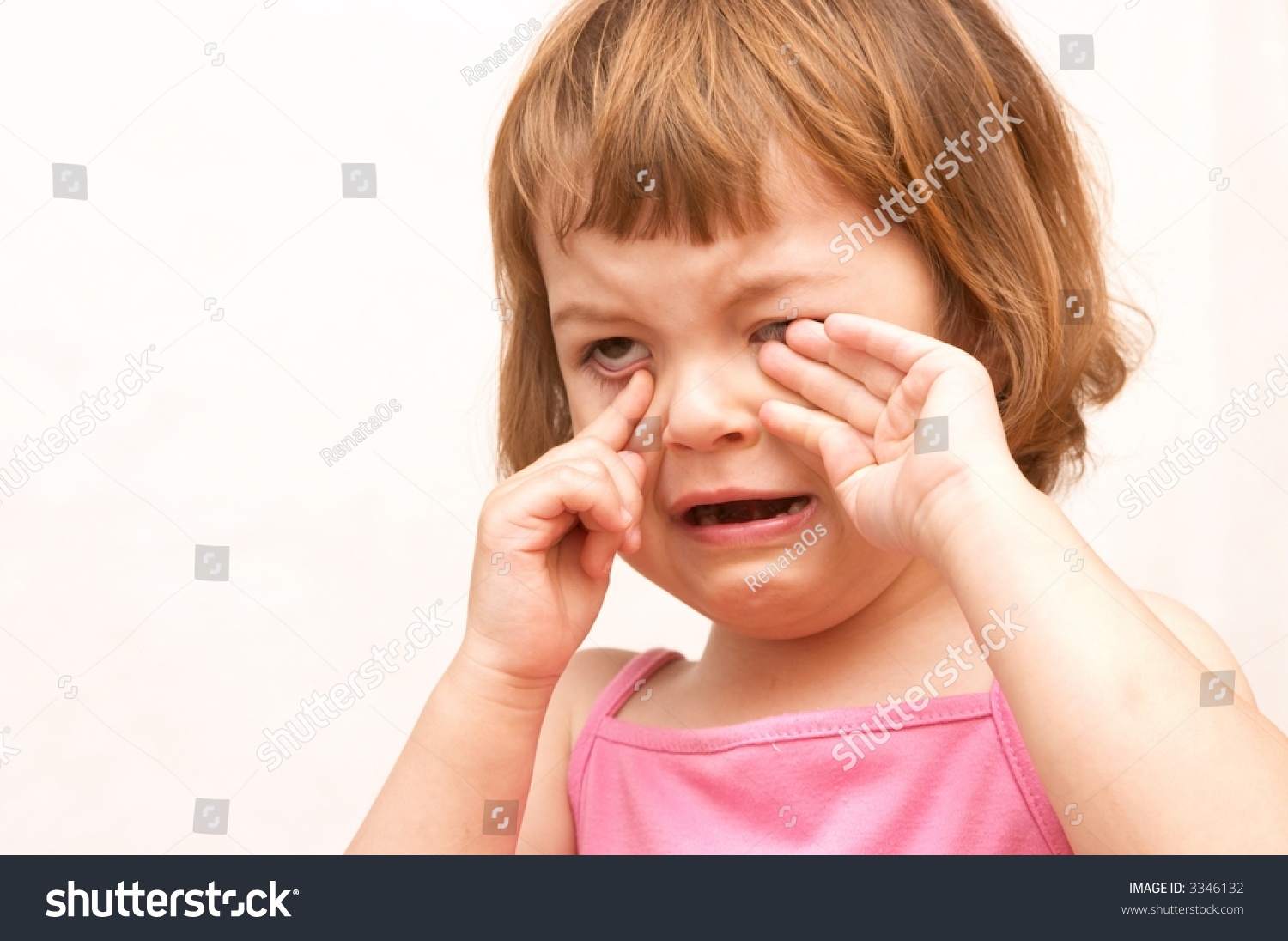 Portrait Of Little Crying Girl, Sad And Sorry Stock Photo 3346132 ...