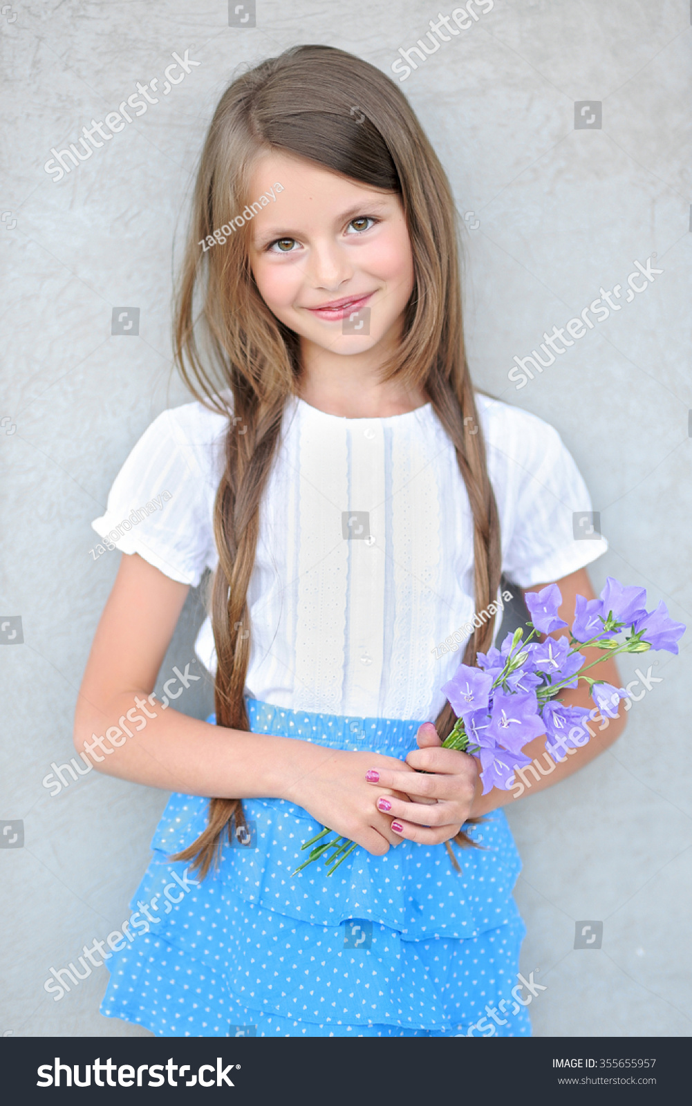 Portrait Little Girl Outdoors Summer Stock Photo (Edit Now) 355655957