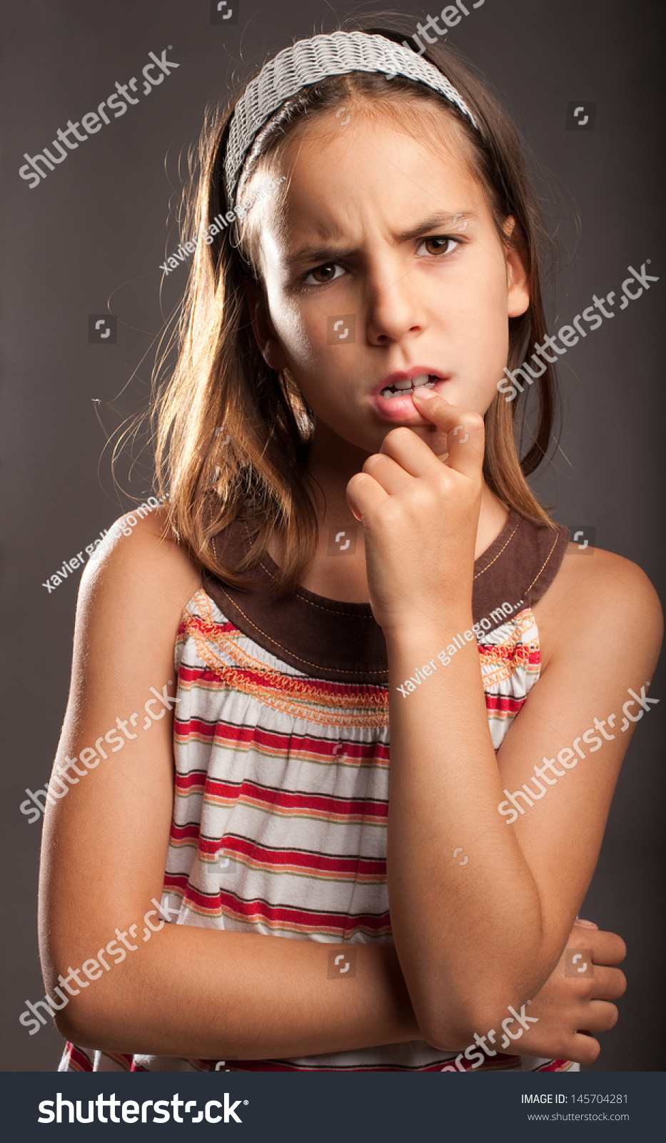 Portrait Little Girl Thinking Stock Photo 145704281 | Shutterstock