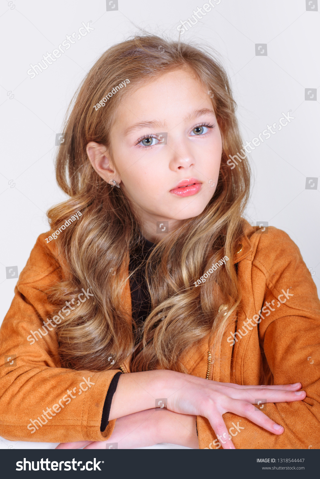 Portrait Little Model Girl Studio Stock Photo 1318544447 | Shutterstock