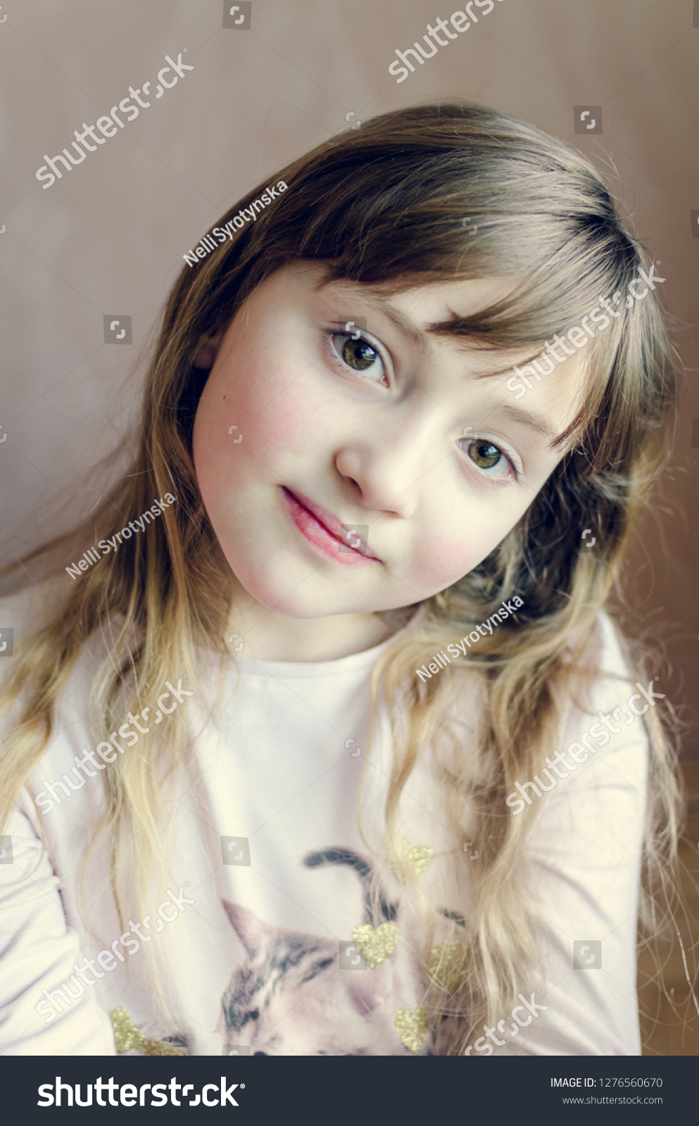 Portrait Little Pretty Girl Cute Smile Stock Photo Edit Now