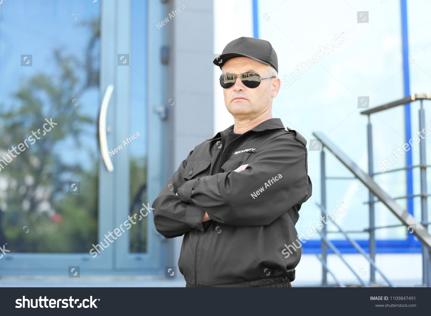 Portrait Male Security Guard Uniform Outdoors Stock Photo (Edit Now ...