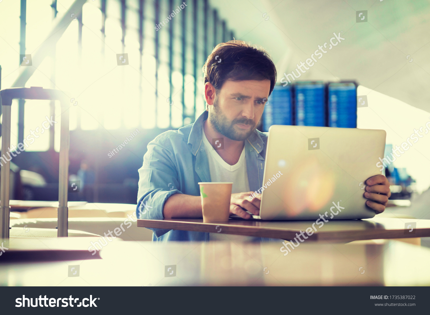  Coral Classic  Template Design Featuring Portrait of Man Working with his Laptop