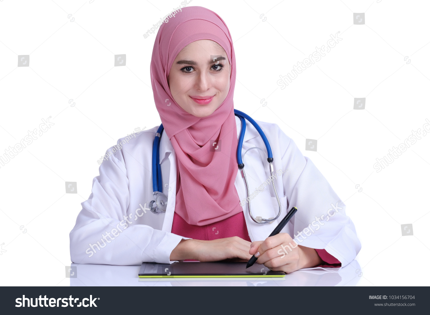 Portrait Muslim Doctor Stethoscope Stock Photo 1034156704 | Shutterstock