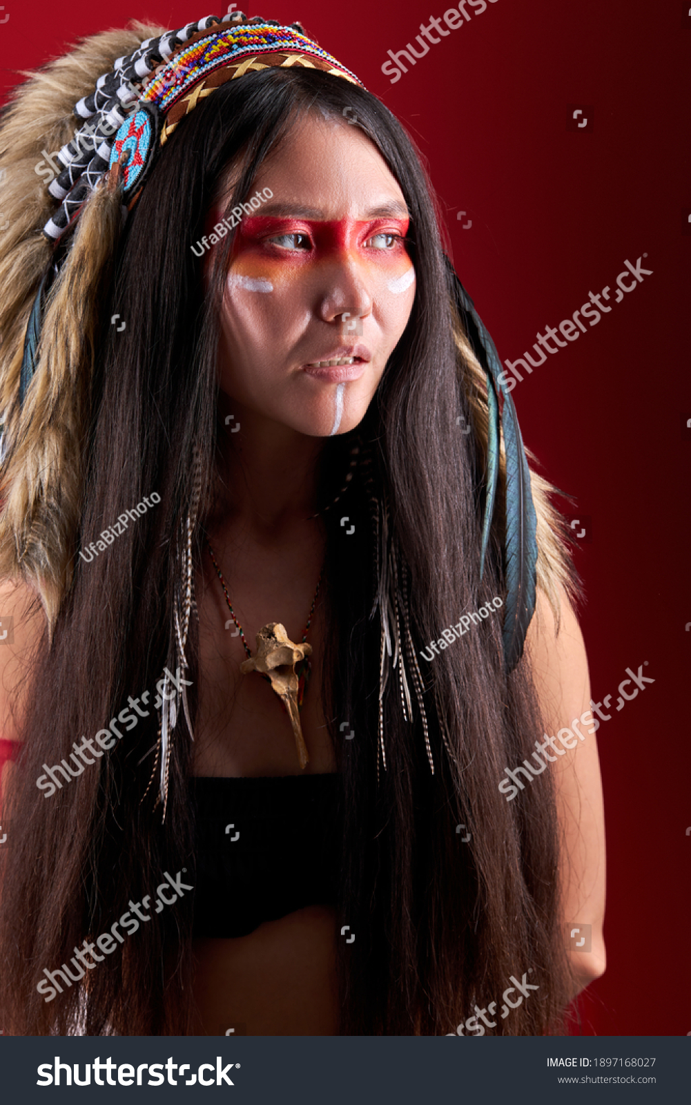 Portrait Mysterious Indian Shamanic Female Indian Stock Photo (Edit Now ...