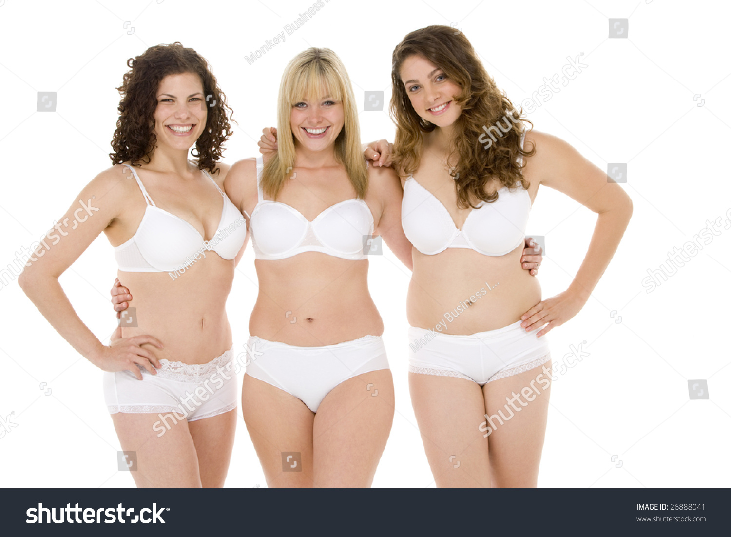 Portrait Plus Size Women Their Underwear Stock Photo 26888041 ...