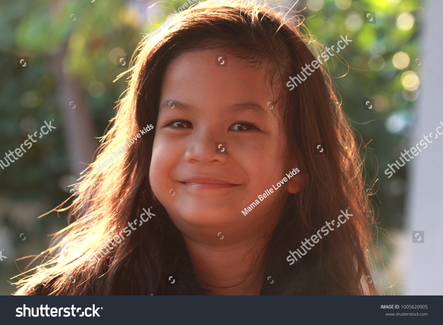 Portrait Preschool Asian Girl Light Brown Stock Image Download Now