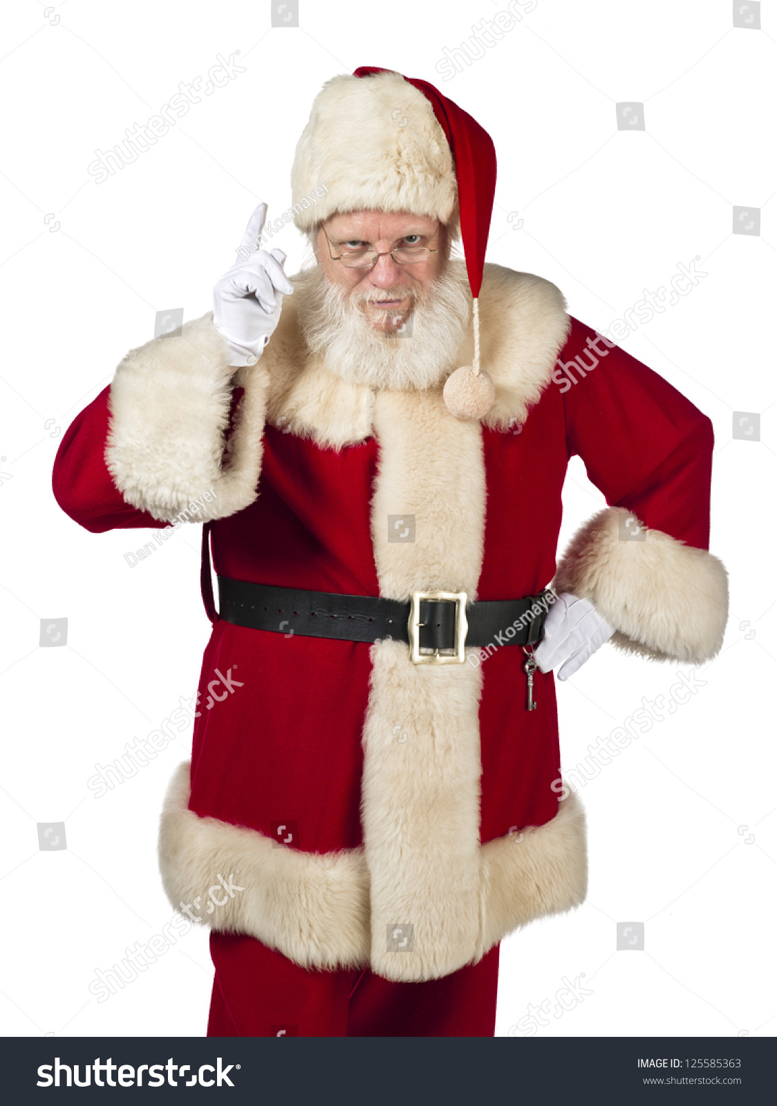 Portrait Of Santa Claus Thinking Isolated On White Background Stock ...