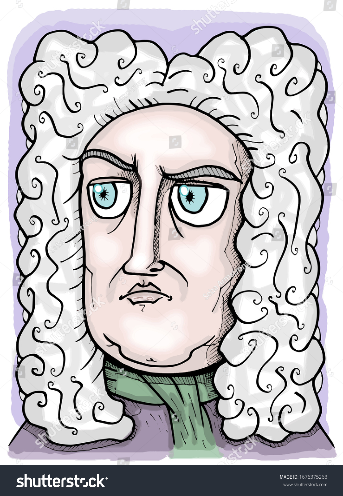 Portrait Scientist Sir Isaac Newton Stock Illustration 1676375263 Shutterstock 6943