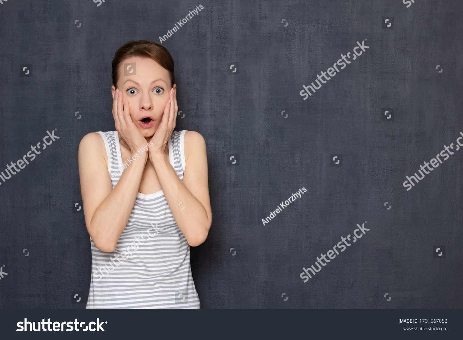 Portrait Shocked Surprised Blond Girl Widened Stock Photo 1701567052 ...