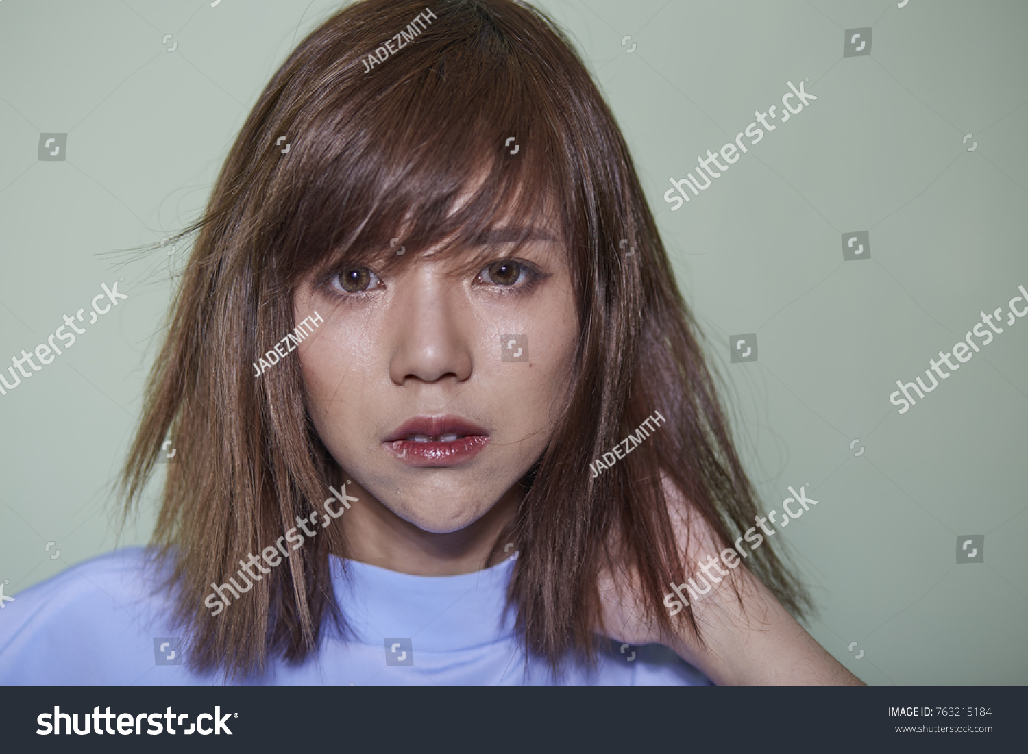 Portrait Short Hair Asian Girl On Stock Photo Edit Now 763215184