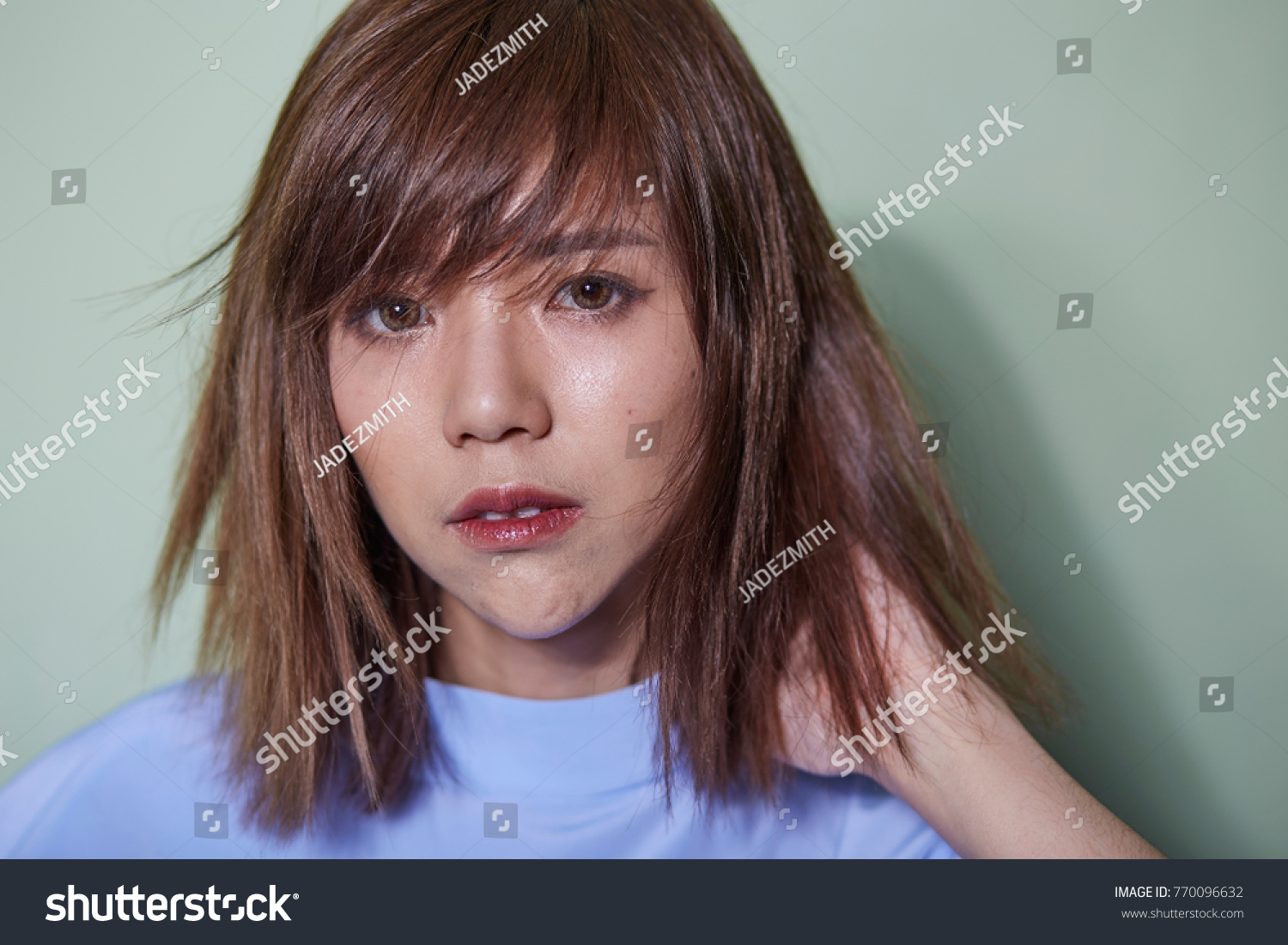 Portrait Short Hair Asian Girl On Stock Photo Edit Now 770096632